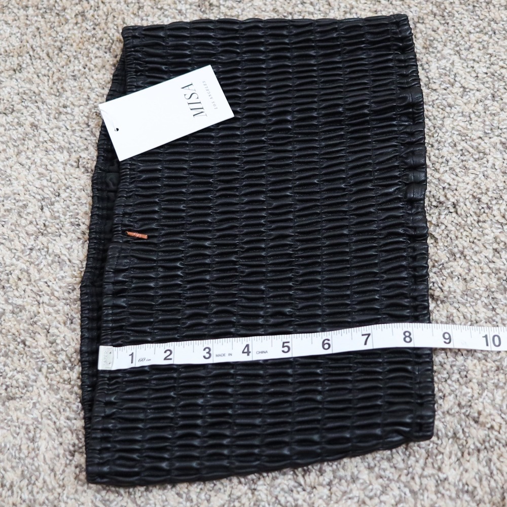 MISA Los Angeles Kasta Pants Joggers Tube Top Set Women M Black Faux Leather NWT - Picture 15 of 15